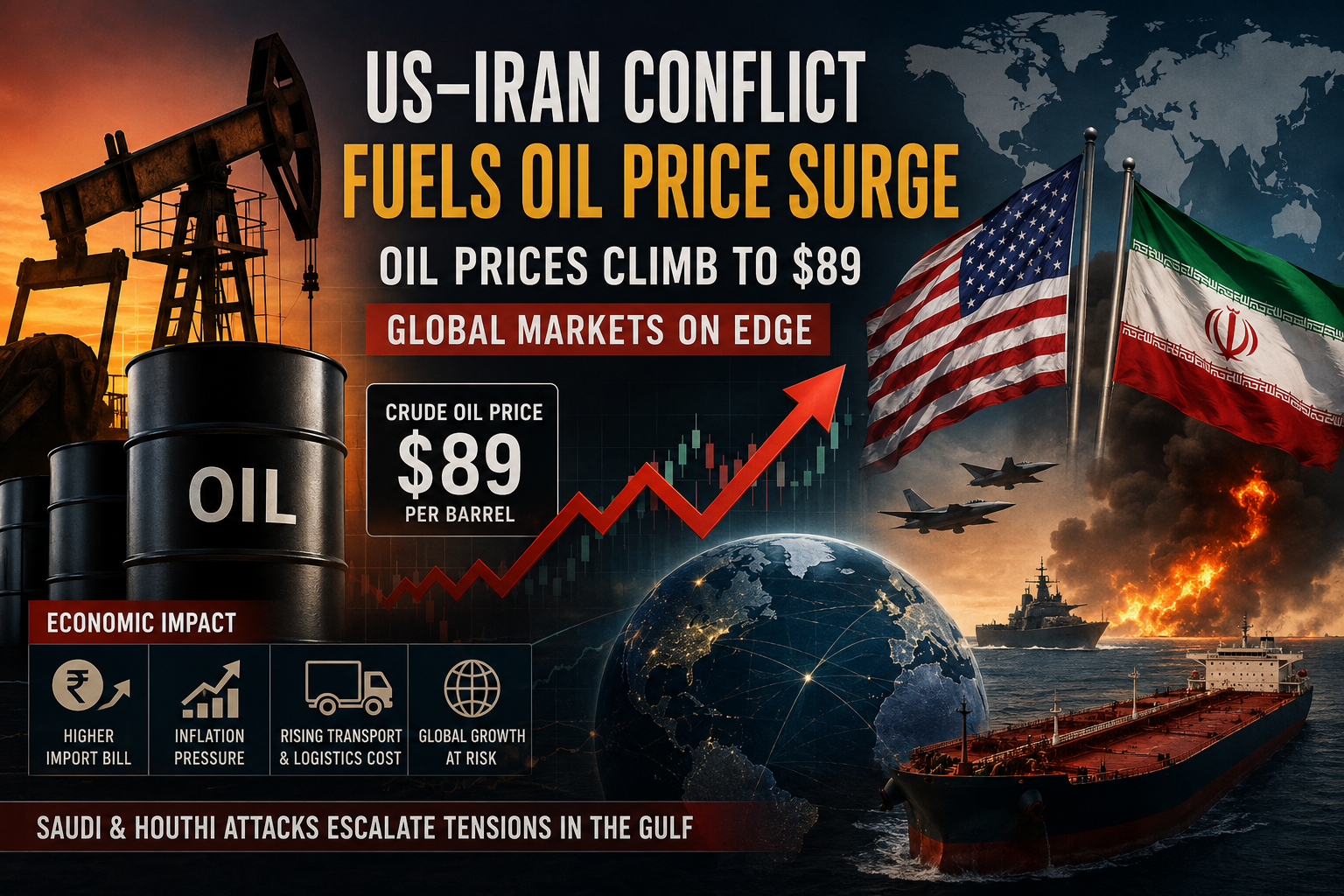 Escalating US-Iran Conflict Sends Oil Prices Higher: What It Means for India and the Global Economy